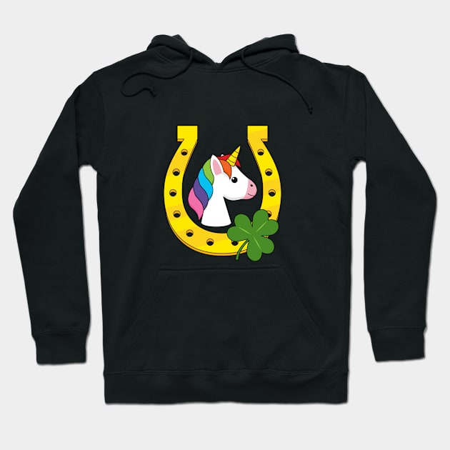 Cute Unicorn on St Patrick's Day Hoodie by BirdAtWork